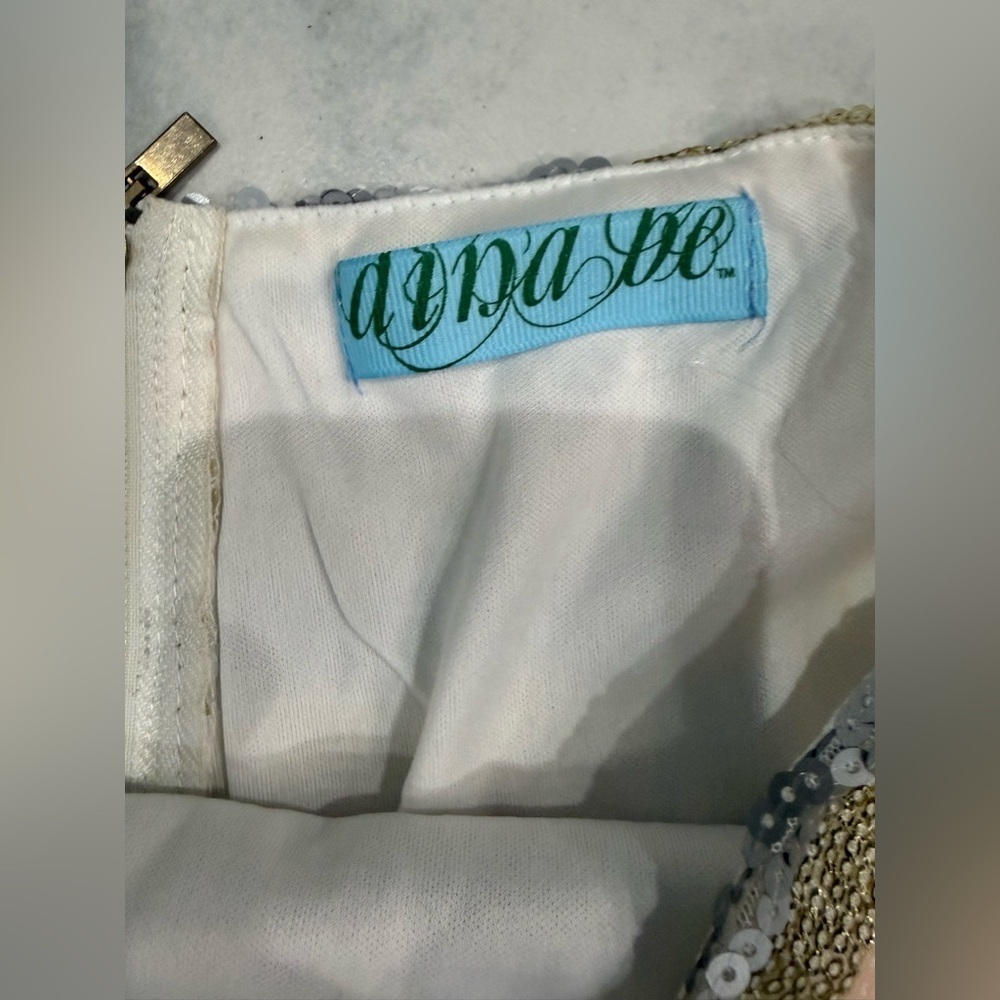 Dina Be White and Gold Sequin Accent - Picture 3 of 9